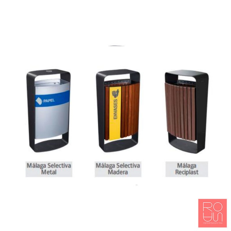 Paperera per reciclatge exterior model Màlaga